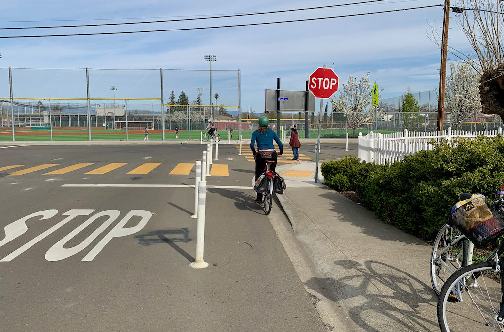 Video: Walkers and cyclists going to Cupertino High see big changes