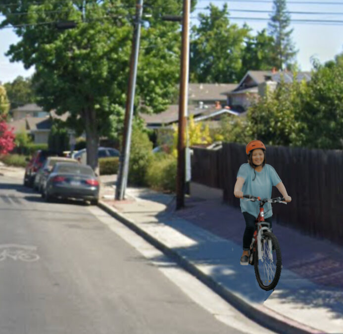 Sometimes biking on the sidewalk is the safest option