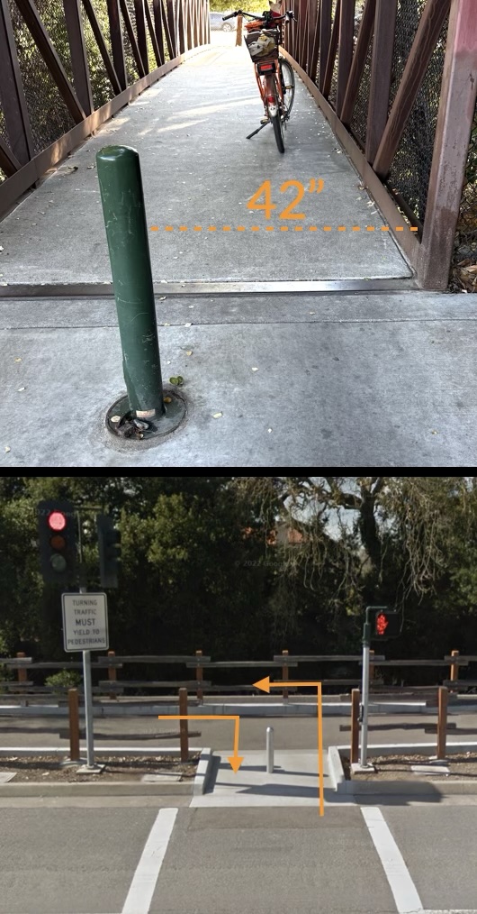 bollards near saratoga crk trl